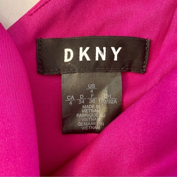 DKNY Fuchsia Sleeveless A-Line, Knee-Length Dress - Picture 9 of 12
